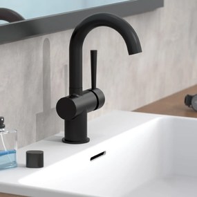 Schutte Cornwall wastafelkraan met cold-startfunctie zwart mat
