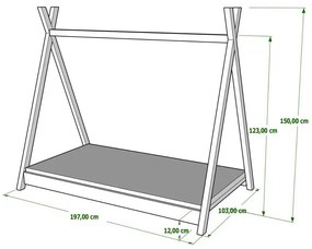 Peuter Natuurlijk Eenpersoons hemelbed - Titus Tipi-stijl voor kinderen Kinderen Peuter Junior 5059914021330 Children's Beds Home, 190x90, Matras van
