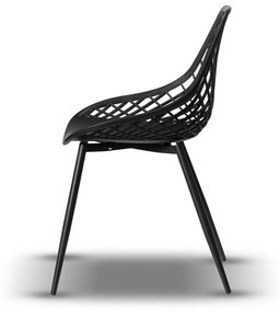 CHICO stoel zwart - modern, opengewerkt, voor keuken / tuin / café