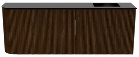 Mondiaz Joya 110cm toiletmeubel ronding links walnut met wastafel faye rechts zonder kraangat urban
