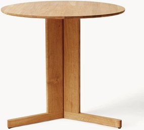 Ronde eikenhouten eettafel Trefoil, Ø 75 cm