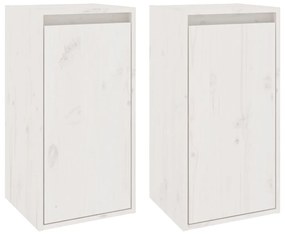 vidaXL Wandkasten 2 st 30x30x60 cm massief grenenhout wit