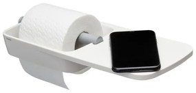 Tiger Tess Toiletrolhouder - met planchet - zelfklevend/boren - wit/lichtgrijs 1329120146