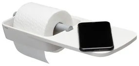 Tiger Tess Toiletrolhouder - met planchet - zelfklevend/boren - wit/lichtgrijs 1329120146