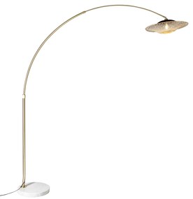 Moderne booglamp wit oosterse kap met bamboe 50 cm - XXL Rina Modern E27 Binnenverlichting Lamp