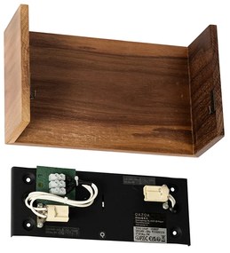 Landelijke wandlamp walnoot hout - Otan