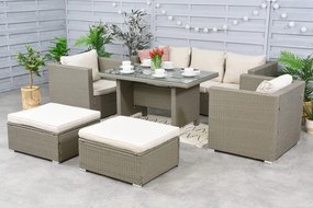 Roma Apetito 5 + 2 Garden Point lichtgrijs technorattan tuinmeubelen