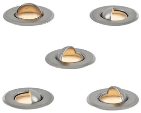 Buitenlamp Set van 5 Moderne grondspots aluminium incl. LED IP67 - Linsey Modern Buitenverlichting