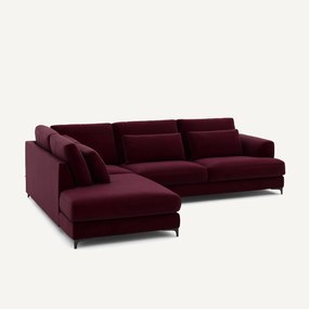Omvormbare hoekbank links, fluweel, Marsile