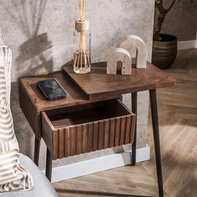 Houten Nachtkastje Met Lade Rechts - 60x30x61cm.