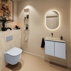 Mondiaz Ture DLux toiletmeubel 60cm clay met wastafel ostra links zonder kraangat