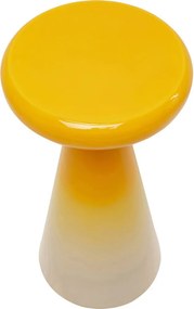 Bijzettafel Emaille Beige Geel Retro - 30 X 30cm.