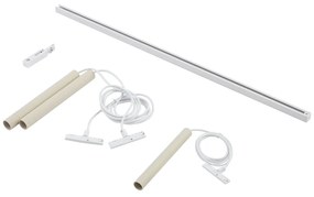 Modern railsysteem met 3 hanglampen beige met wit 1-fase - Slimline Keno