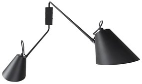 Smart wandlamp zwart 2-lichts verstelbaar incl. Wifi A60 - Lune Retro E27 Binnenverlichting Lamp