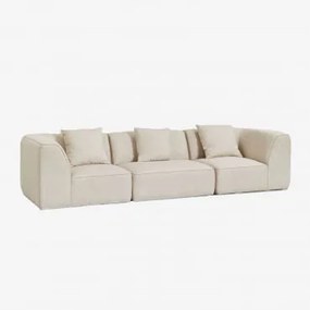 3-delige Modulaire Bank Cardea Bekleed Bouclé Crèmebeige - Sklum