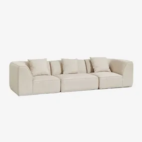 3-delige Modulaire Bank In Cardea Bouclé Stof Crèmebeige Boucléstof - Sklum