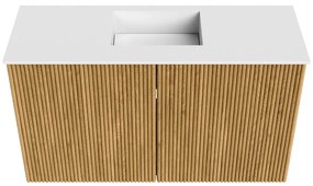 Mondiaz Joya 70cm toiletmeubel oak met wastafel faye midden zonder kraangat talc