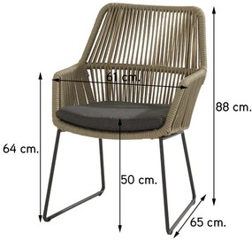 4 Seasons Ramblas tuinstoel + Taste Basso tuintafel 160 cm. rond