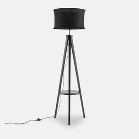 Hevea driepoot vloerlamp met linnen kap, Setto