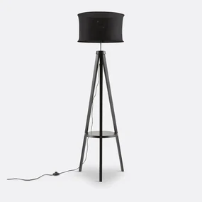 Hevea driepoot vloerlamp met linnen kap, Setto
