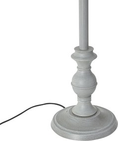 Vloerlamp grijs met beige kap en witte binnenkant 45cm - Classico