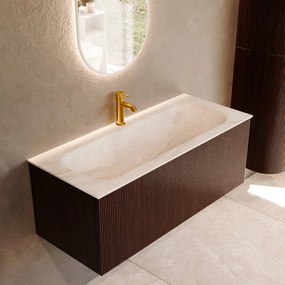 Mondiaz Kurve-dlux 110cm badmeubel ruby met 1 lade en wastafel big medium midden 1 kraangat ostra