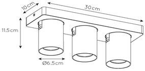 Lucide Nigel plafondlamp 3x 5W gunmetal