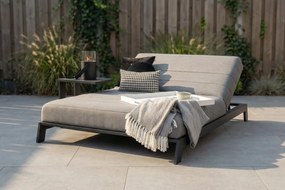 Mexico 2-persoons sunbrella ligbed met bijzettafel - Lichtgrijs