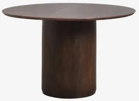 Ronde Eettafel Ø120 Cm Luceida Donker Handvat Hout & Donker Handvat Hout - Sklum