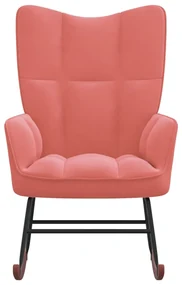 vidaXL Schommelstoel fluweel roze