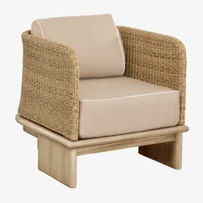 Famara Fauteuil Van Rotan En Acaciahout Lichte Acaciekleur - Sklum