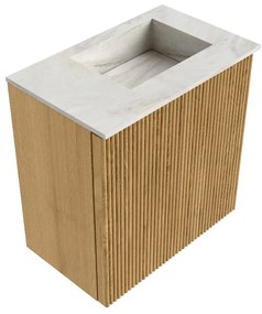 Mondiaz Joya DLux 40cm toiletmeubel oak met wastafel faye rechts zonder kraangat ostra