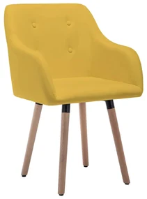 vidaXL Eetkamerstoelen 6 st stof mosterdgeel