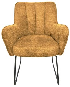 Eetkamerstoel - Kevin - stof Bjorn grof geweven mosterd