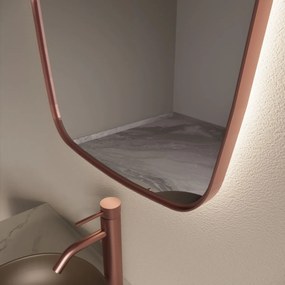 Gliss Design Epos spiegel met LED-verlichting 60x100cm verticaal rosé koper