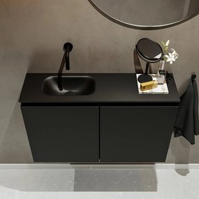 Mondiaz Ture 80cm toiletmeubel urban met wastafel urban links geen kraangat