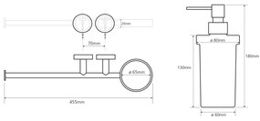 Sapho X-Round handdoekbeugel met zeepdispenser chroom