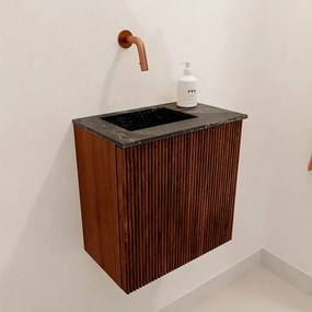 Mondiaz Joya DLux 40cm toiletmeubel ruby met wastafel faye links zonder kraangat lava