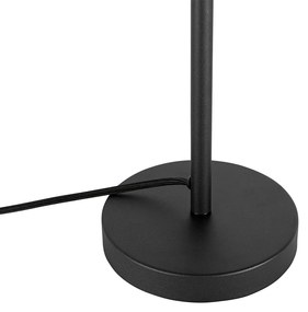 Art deco tafellamp zwart met smoke glas - Bizle