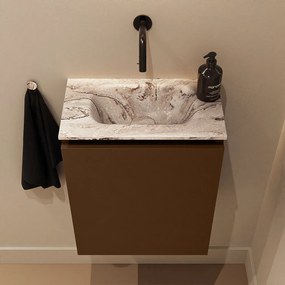 Mondiaz Ture DLux toiletmeubel 40cm rust met wastafel glace midden zonder kraangat