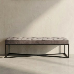 Kare Design Crossover Fluwelen Halbankje Grijs 150 Cm