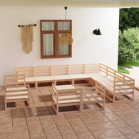 vidaXL 13-delige Loungeset massief grenenhout