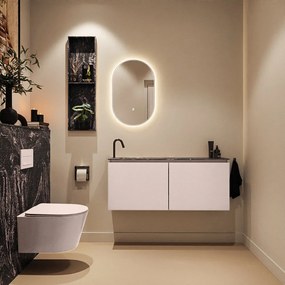 Mondiaz Ture DLux toiletmeubel 120cm rosee met wastafel lava links met kraangat