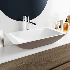 Mondiaz Topi Solid Surface waskom 60x35cm smoke / talc