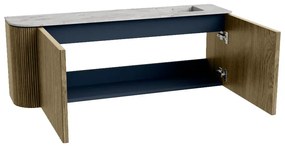 Mondiaz Joya DLux 110cm toiletmeubel ronding links dusk met wastafel faye rechts zonder kraangat glace