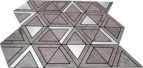 Zelfklevende Mozaïektegels Metaal | Driehoek Grijs Zilver | 28,7×33,1 cm | Keuken, Bad &amp; WC