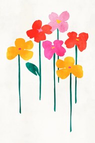 Ilustratie Little Happy Flowers, Kubistika, (26.7 x 40 cm)