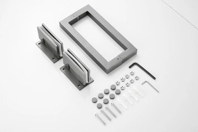 Saniclear Modern scharnieren + handvat voor douchedeur verouderd ijzer - gunmetal