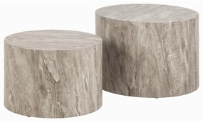 Ronde Salontafelset Grijs Marmer Look