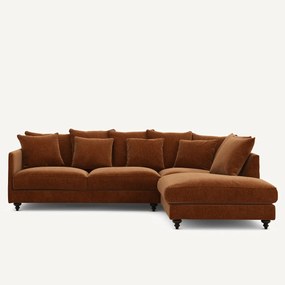 Hoekslaapbank in chenille fluweel, Lazare